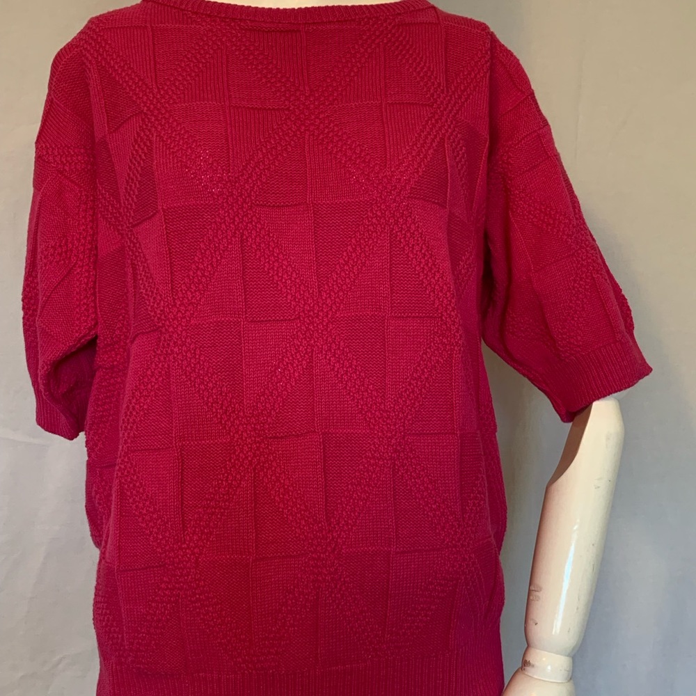 Vintage pink short sleeve light weight sweater